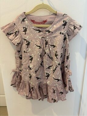 Paper Wings Lavender Fairy Print Ruffle Dress
